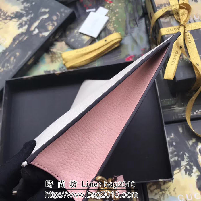 GUCCI古馳 歐洲正品原單 經典造型 手包系列 524299 白皮拼粉皮 WTG1574